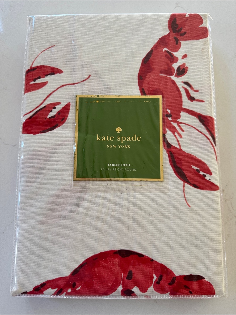 Kate Spade Lobster 70" Round Tablecloth NWT 🦞